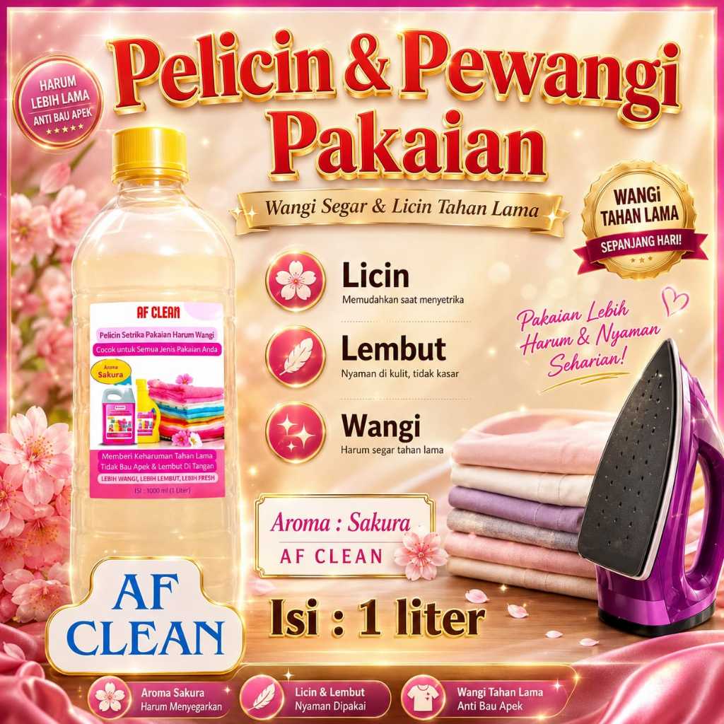 Pewangi Setrika Pakaian Laundry 1L - Sakura Pelicin Pewangi Baju