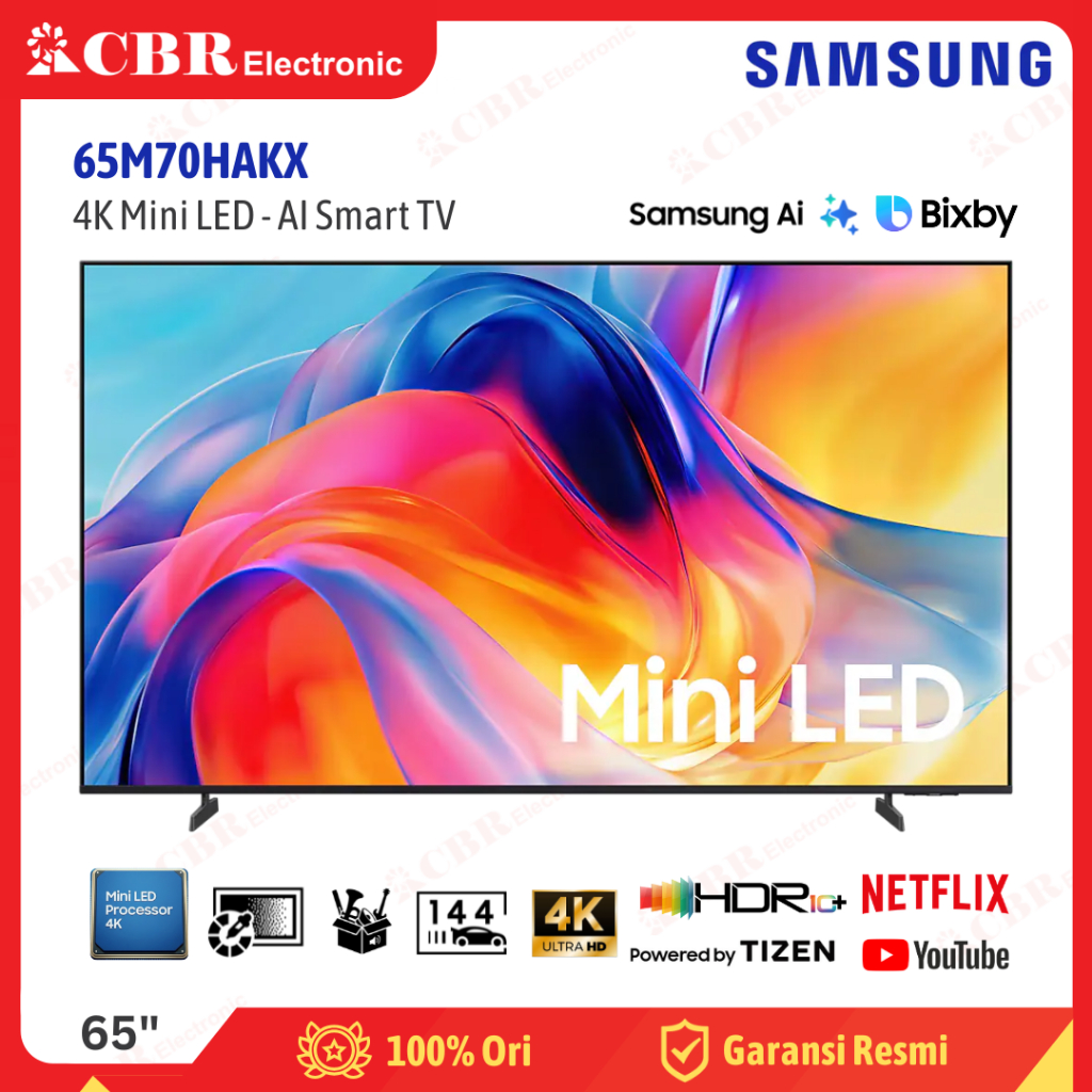 TV SAMSUNG 65 Inch LED 65M70HAKX (4K Mini Led – AI Smart TV)