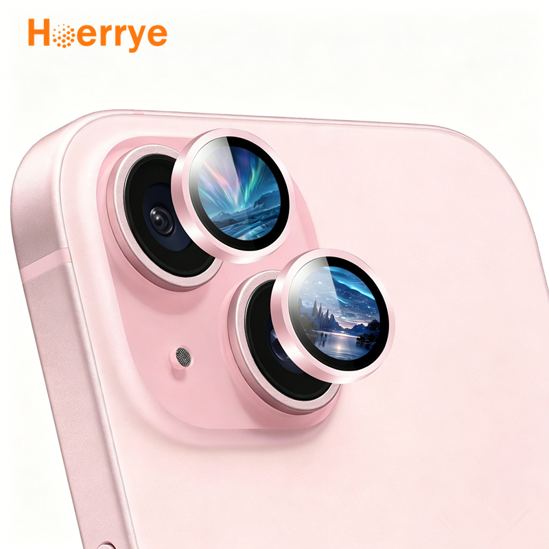 Hoerrye iPhone 15Plus/Pro Max Lens Protector 9H Clear Camera Lens Anti-glare Gores Pelindung Kamera