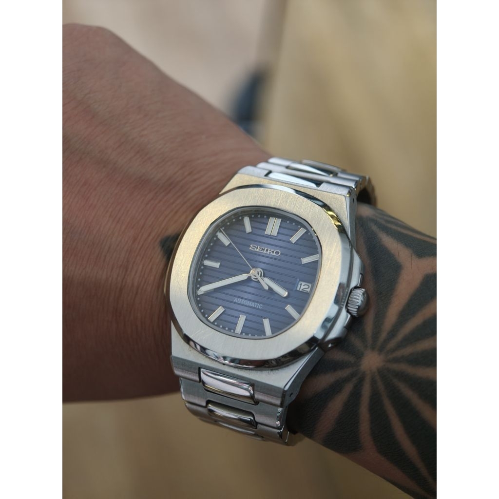 jam tangan Seiko Mod automatic NH35 blue dial (preloved)