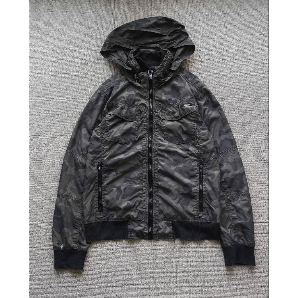 LITMUS CASUAL WINDBREAKER CAMO JACKET SZ L
