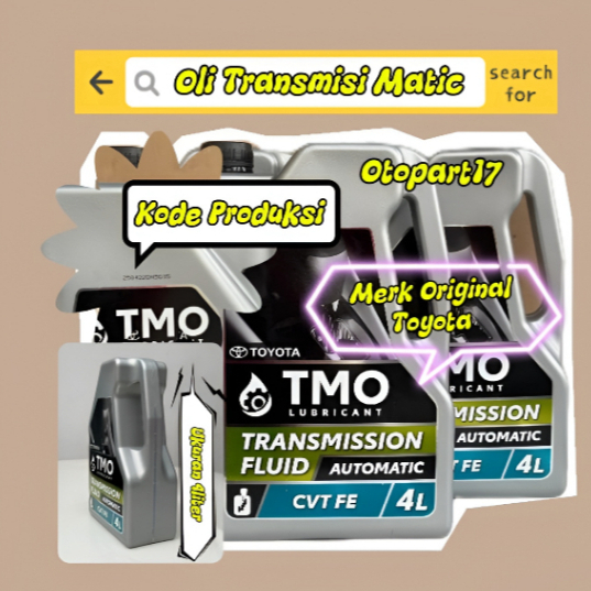 Oli TMO Transmisi CVT FE Matic 4liter Kode Part O8886-81620 Produk Original Toyota Astra Motor