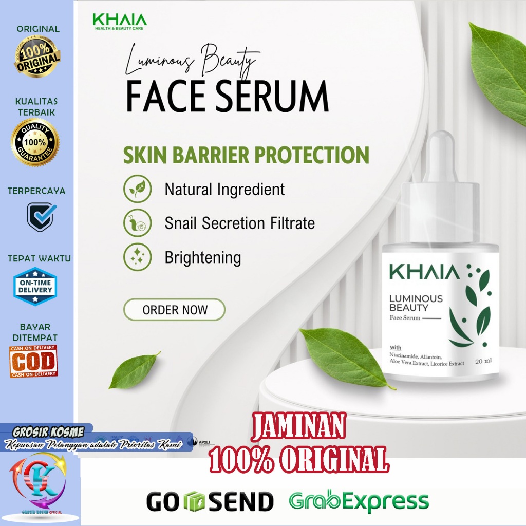 KHAIA Luminous Beauty Face Serum Brightening Niacinamide Skin Barrier Glowing Wajah BPOM 20ml