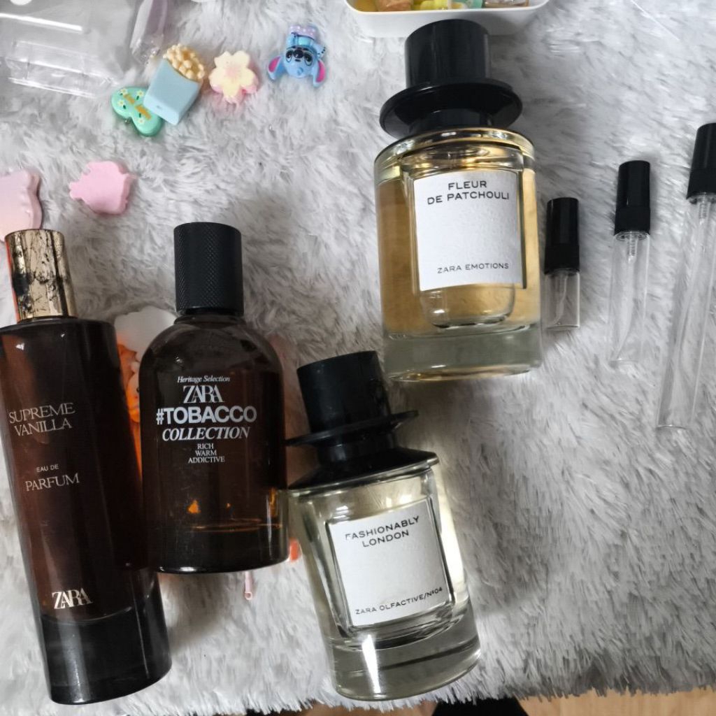 Decant ZR Fashionably london, Fleur de Patchouli, Supreme Vanilla, etc