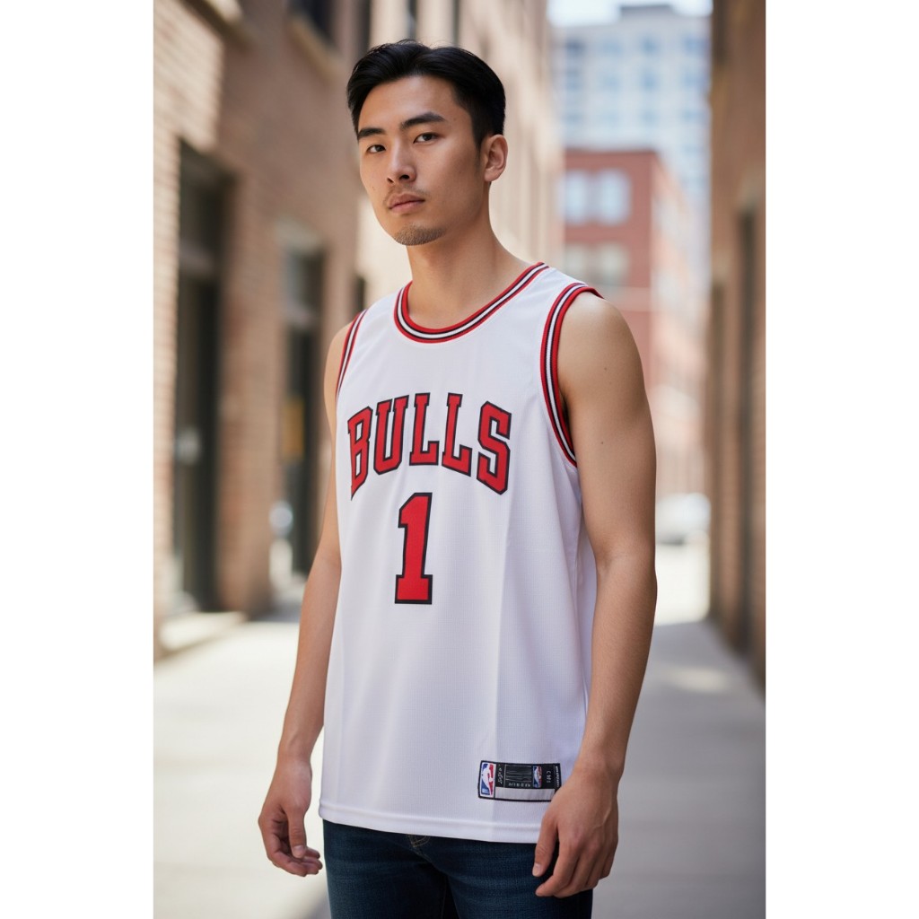 JERSEY BASKET PREMIUM IMPORT BULLS 1 DERRICK ROSE PUTIH 11/12