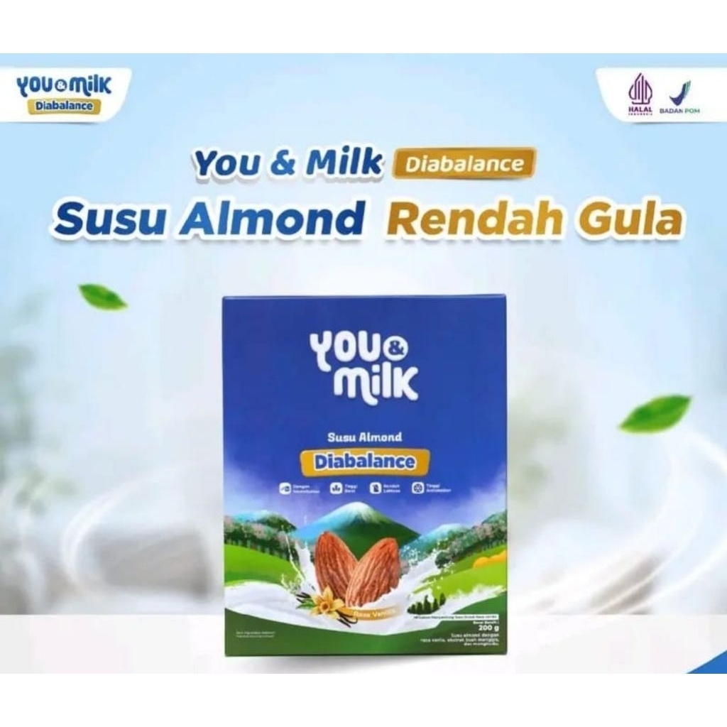 Susu Almond Diabalance You & Milk, 100% Alami Tanpa Gula Tambahan