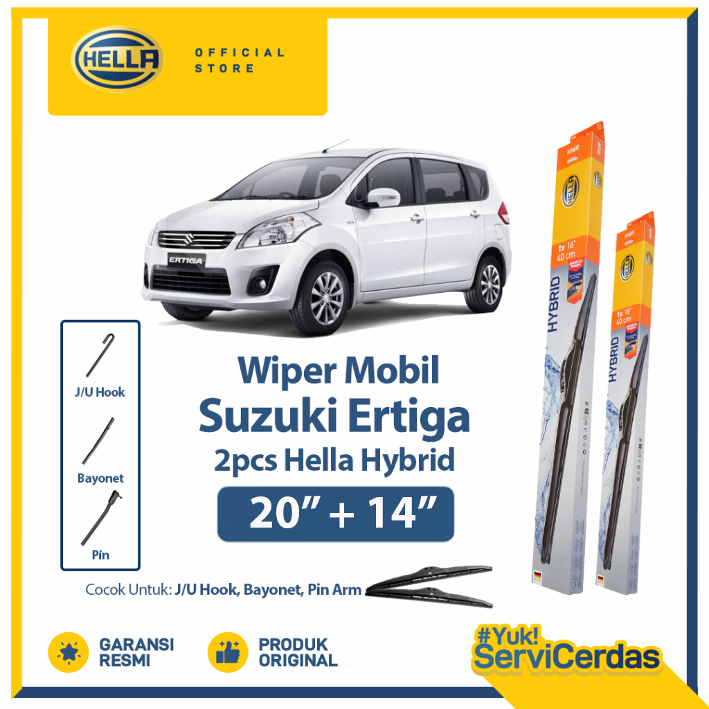 Wiper Mobil SUZUKI Ertiga 20” + 14” (2pcs) - HELLA Hybrid