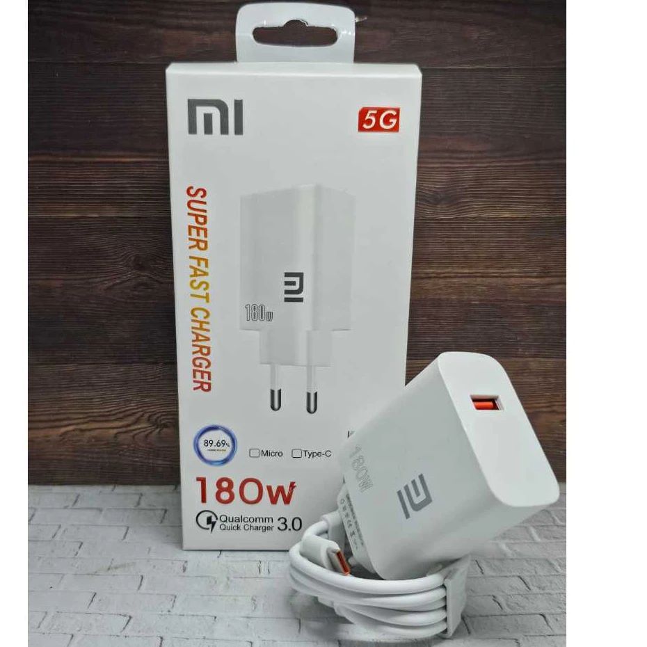 Charger Redmi MI 180W Fast Charger Support SuperVooc For Android USB Micro / Type C
