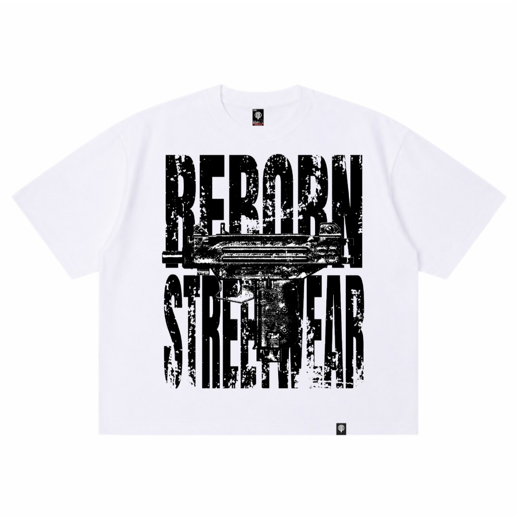 MINORITY MERCHANDISE REBORN STREET WEAR Boxy Unisex Motif Pistol Uzi Combed 20s Plastisol