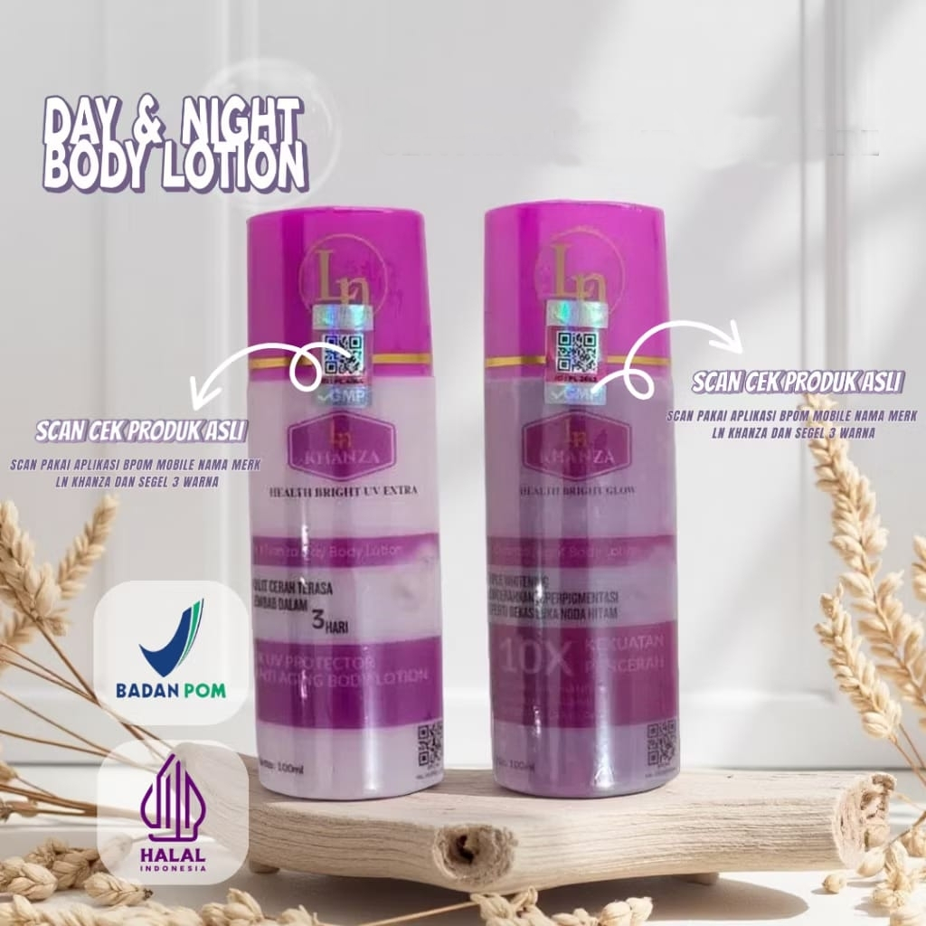 PAKET LOTION LN PLATINUM SIANG MALAM | HB DOSTING KELUPAS | BODY LOTION LN PLATINUM UNGU | LOTION LN