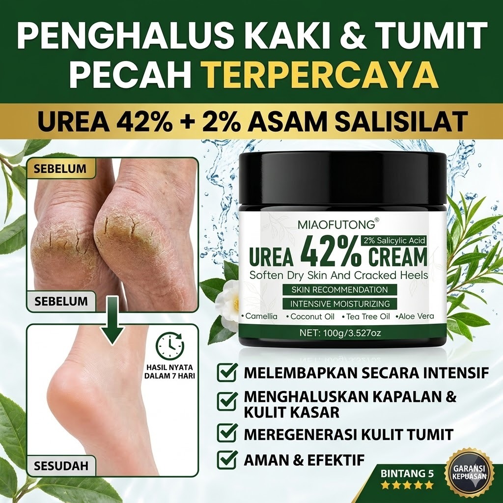 Urea Cream 42% 100g Intensive Foot & Hand Cream Krim Pelembap Kaki & Tangan Kering Pecah-Pecah Pengh