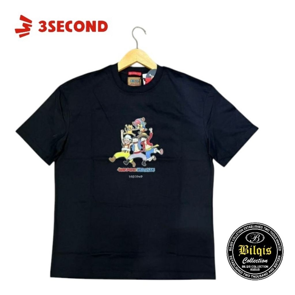 kaos 3second x one piece pria original