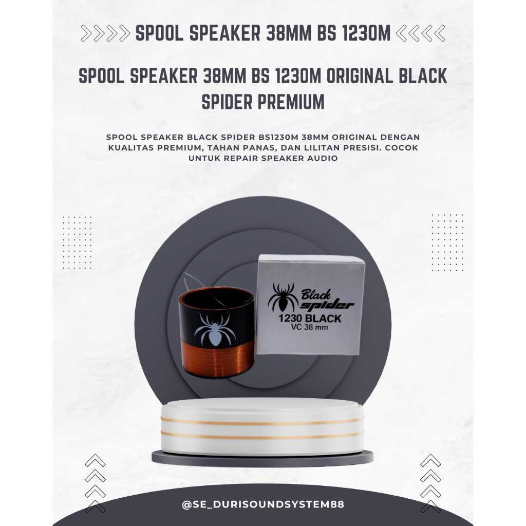 Spool Speaker 38mm BS 1230M Original Black Spider – Original & Berkualitas Premium