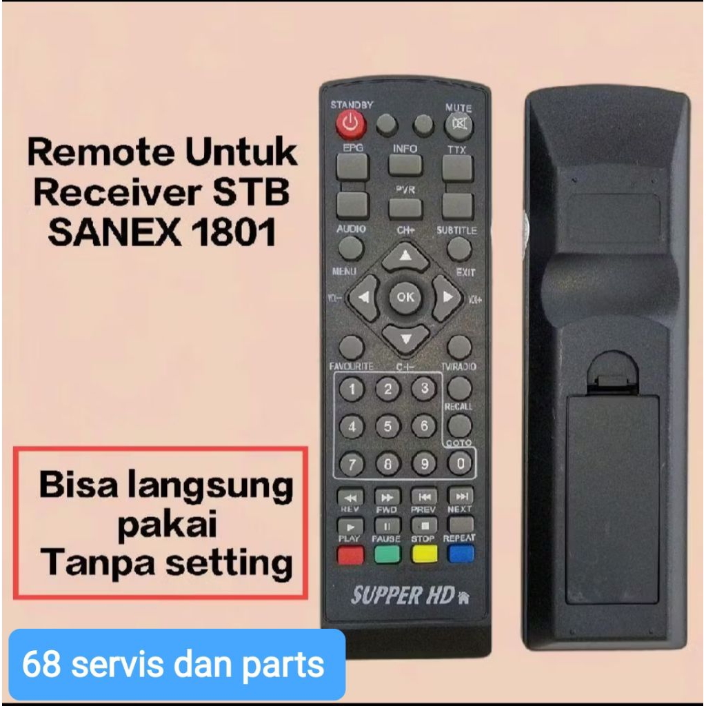 Remote set top box sanex 1801,kwalitas bagus