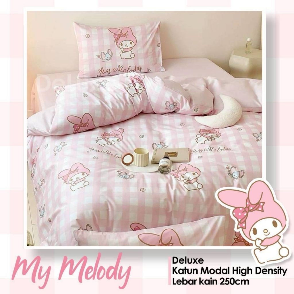 Sprei Set  Katun Lokal |Katun CVC motif My melody