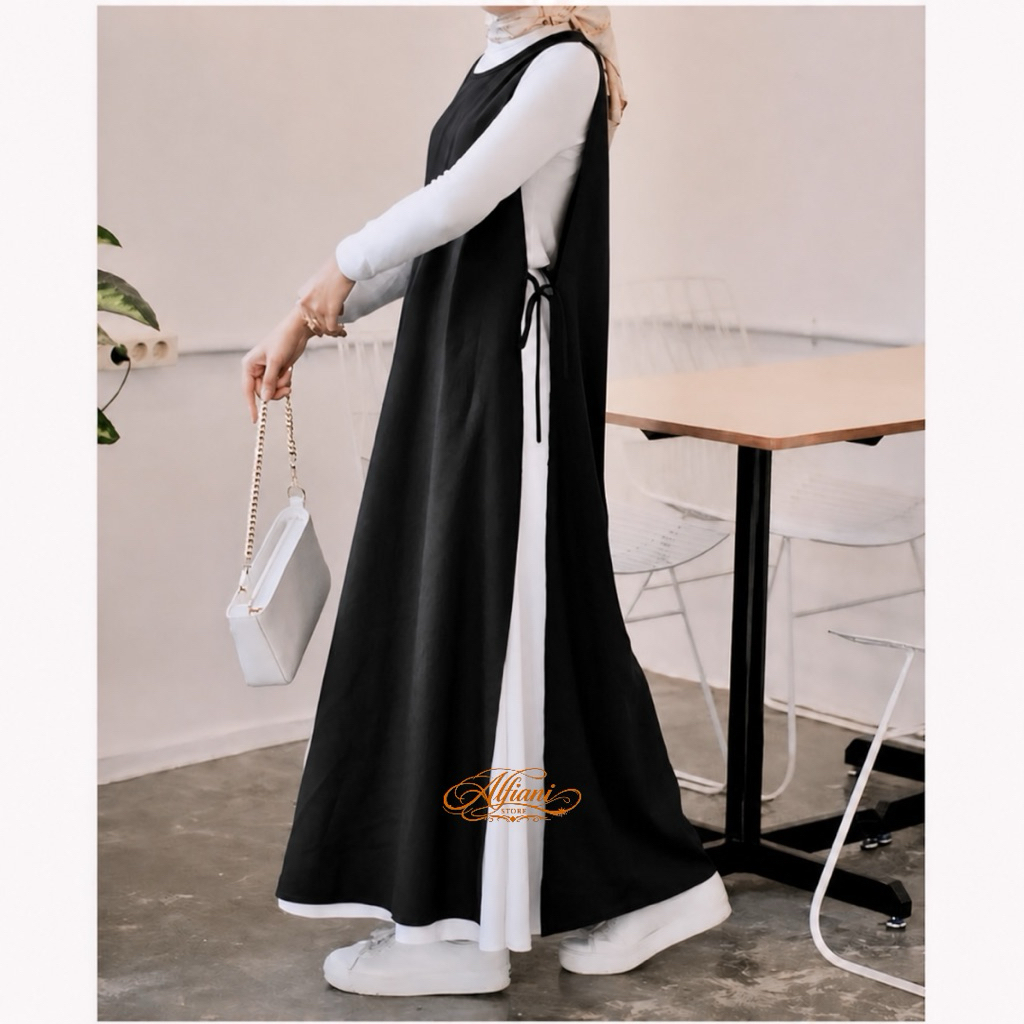 Outer Crinkle Luaran Wanita Kekinian / Luaran Gamis Long vest