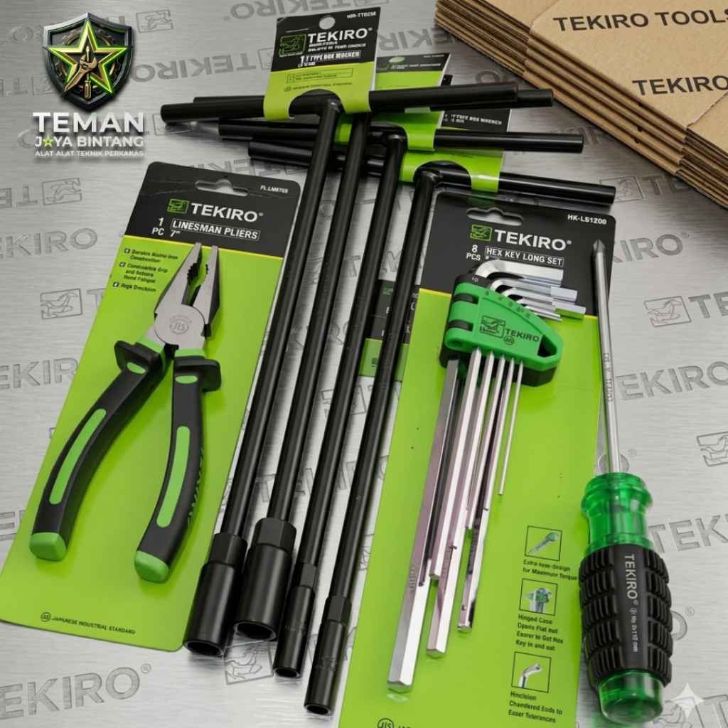 Tekiro Paket Lengkap / Alat Kunci Motor / Tekiro Kunci T+Tang+Kunci L+Obeng|Original