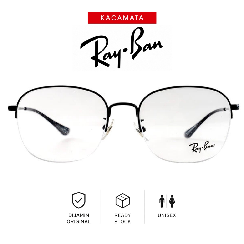 RAYBAN Frame Kacamata Round Pria Wanita Ori Unisex Plus MinusRB6458D-C2509-52