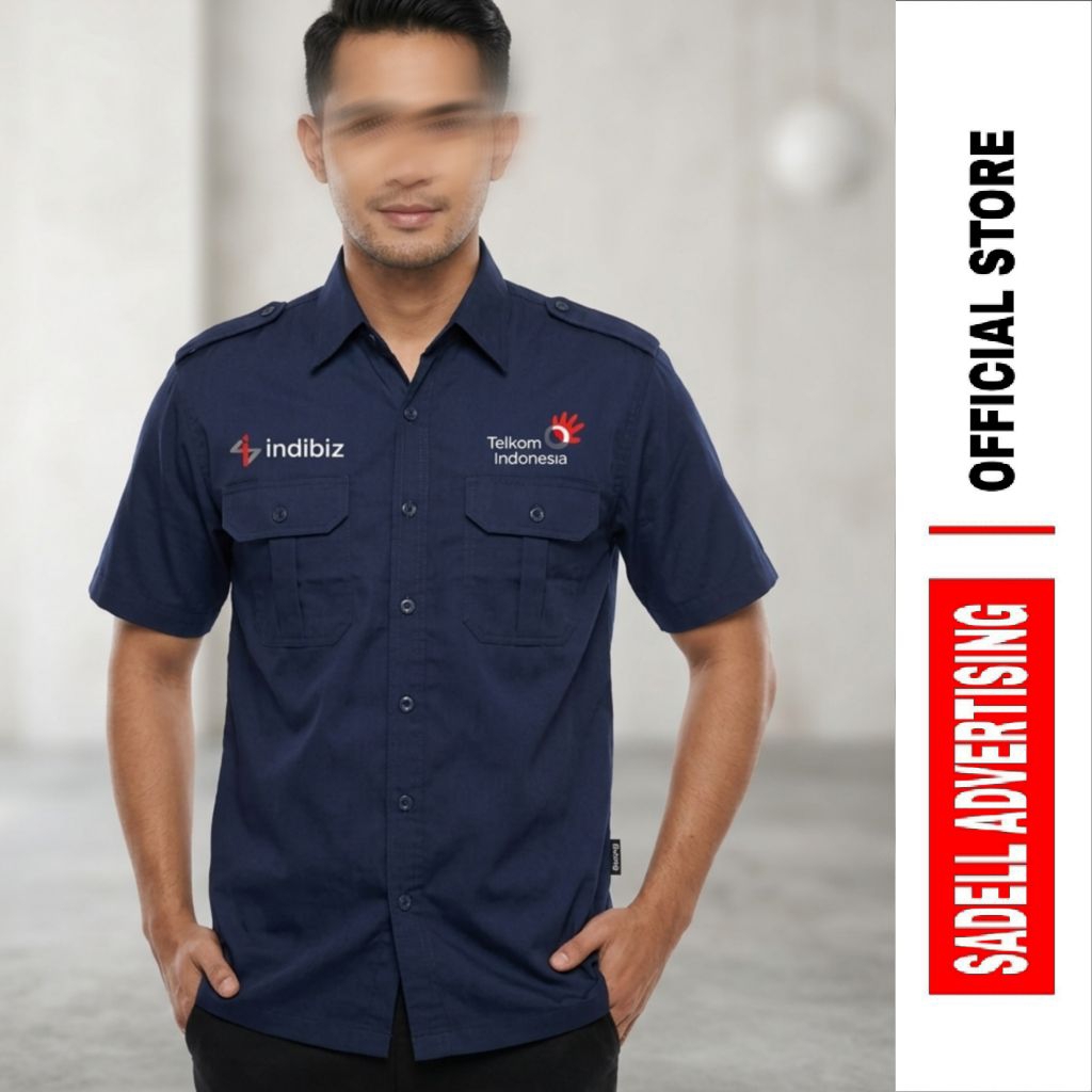 Kemeja INDIBIZ TELKOM Lengan Panjang / Pendek / Baju Kerja Indibiz Telkom/ Seragam Indibiz Telkom Dr
