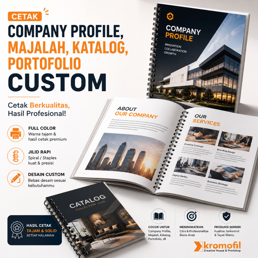 Cetak Company Profile, Majalah, Katalog, Portofolio Custom