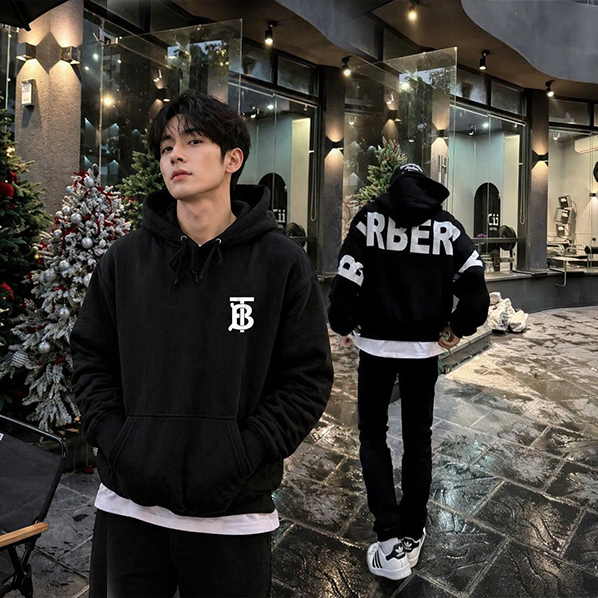 PARISDIVARIOUS HOODIE SWEATER JEMPER BURBERRY FLEECE TEBAL DISTRO SIZE S-XXL PRIA WANITA