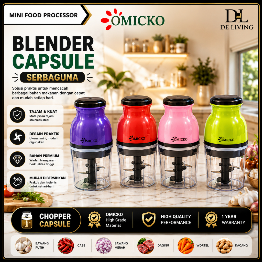 OMICKO Blender Kapsul serbaguna / Capsule Cutter Quatre Portable Elektrik