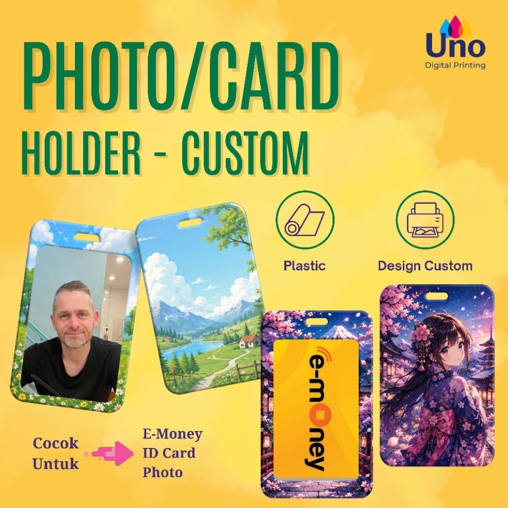 Photo/Card Holder Custom Bahan Plastic - Tempat Kartu/ Gantungan Kartu/ Gantungan Emoney/Flazz/ ID C