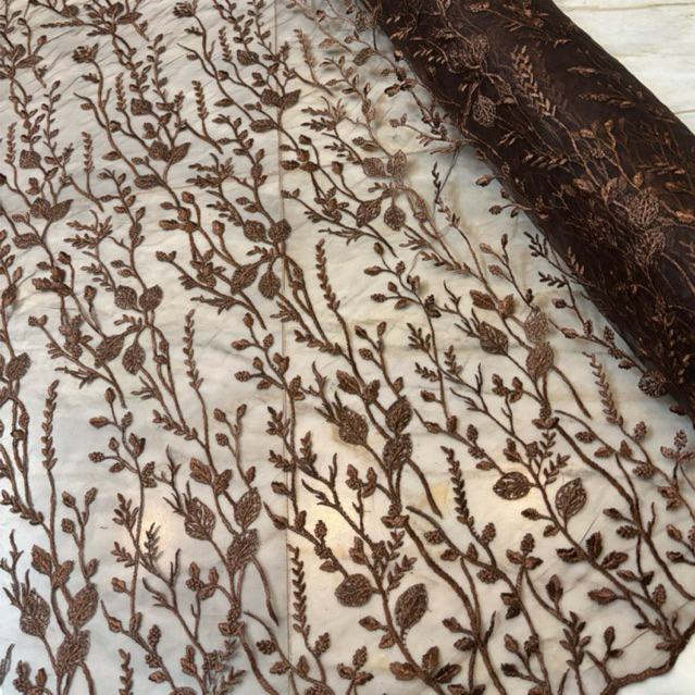Bahan Kain Kebaya Bordir Tile Brokat Alana Warna Hijau Emerald Denim burgundy mahogany milo putih Be