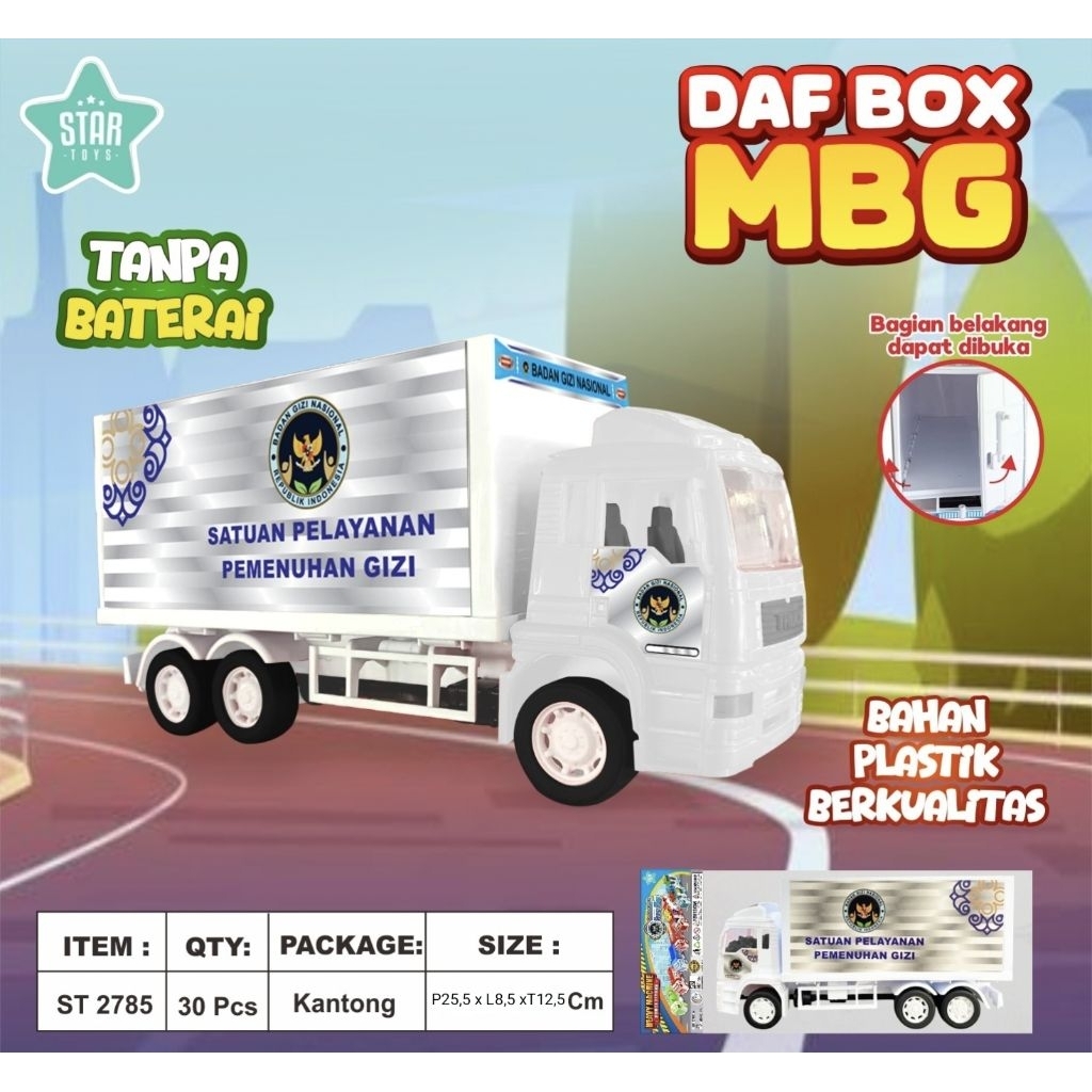 1296 mainan anak anak mobil box MBG tanpa batterai /mainan mobil truk box MBG viral/mainan mobil ana