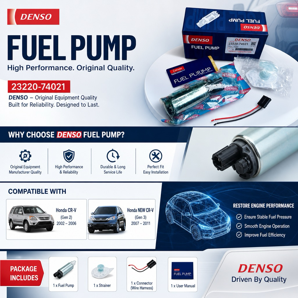 Fuel Pump pompa bensin Denso 23220-74021 Honda CRV gen2 New Crv gen3 Denso
