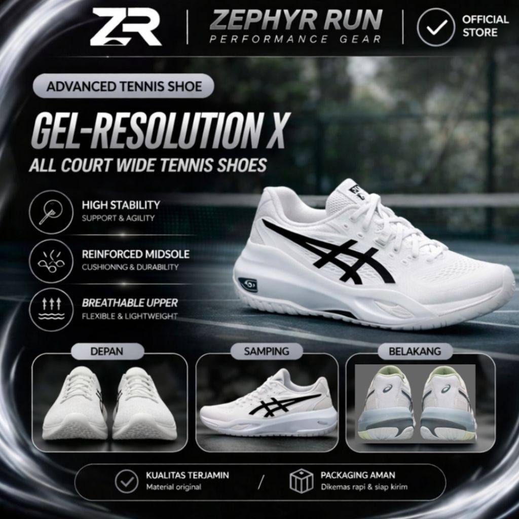 Sepatu tenis pria terbaru ASICS GEL-RESOLUTION X, sepatu tenis performa tinggi yang dirancang untuk 