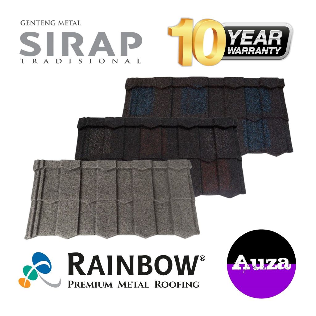 Genteng Metal Pasir Premium 1x4 | Sirap Stone-coated Metal Roofing Atap Metal Roofing | Garansi 10 T