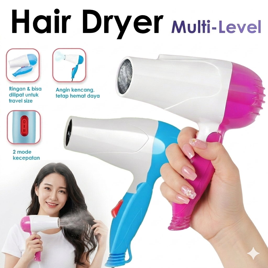 HAIR DRYER MINI LIPAT/PENGERING RAMBUT MINI LIPAT/HAIR DRYER Professional Ionic Hair Dryer