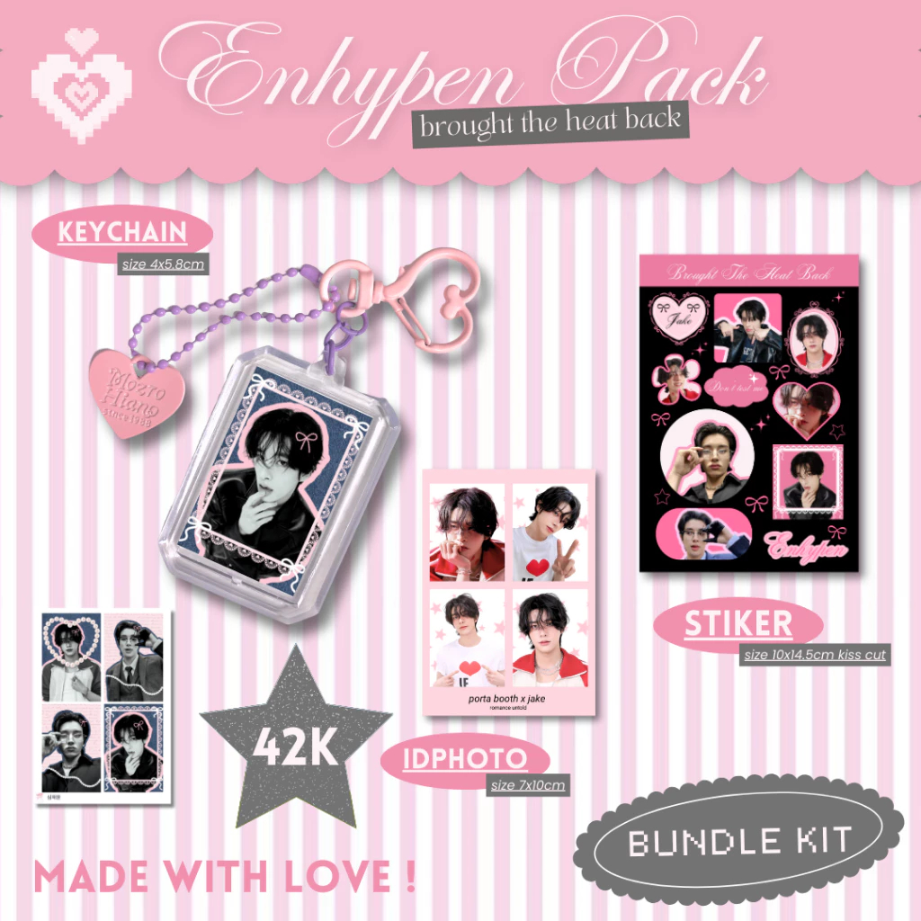 [Rubbist] Enhypen Fankit Pack Keychain Acrylic Stiker Idphoto Gantungan Kunci Aksesoris Ganci Idol K