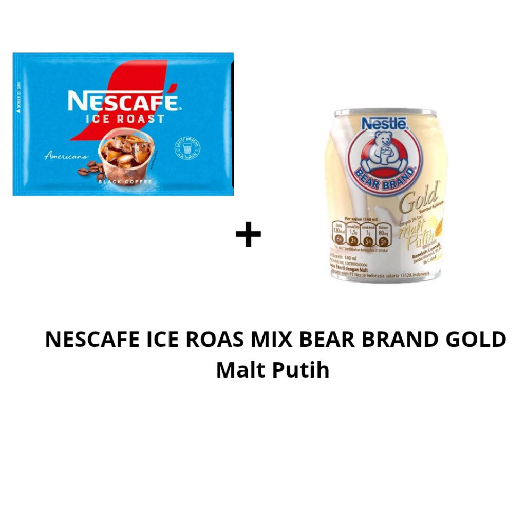 NESCAFE ICE ROAS AMERICANO ISI 10 SACHET MIX BEAR BRAND GOLD WHITE MALT 140 ML ISI 1 PCS