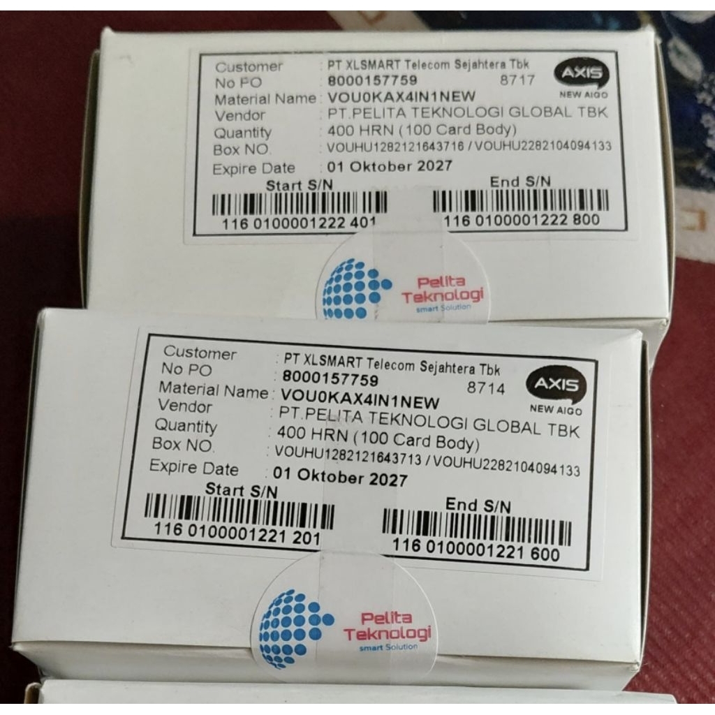 VOUCHER KOSONG AXIS JUAL PER DUA BOX SEGEL ISI 800SN EXPIRED OKTOBER 2027