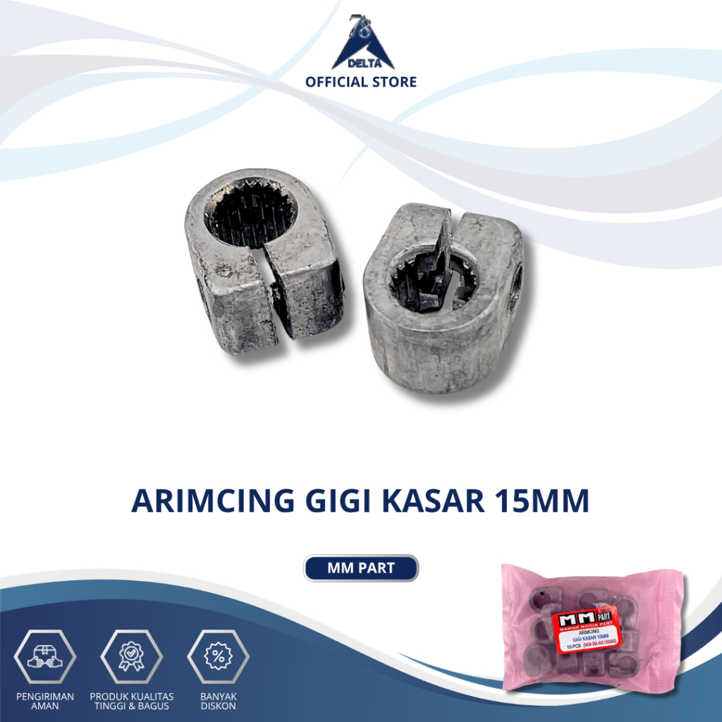 ARIMCING GIGI KASAR 15MM – ARIMCING GIGI SAMBUNGAN AS VERSNELENG DRAT KASAR 15MM MOTOR UNIVERSAL