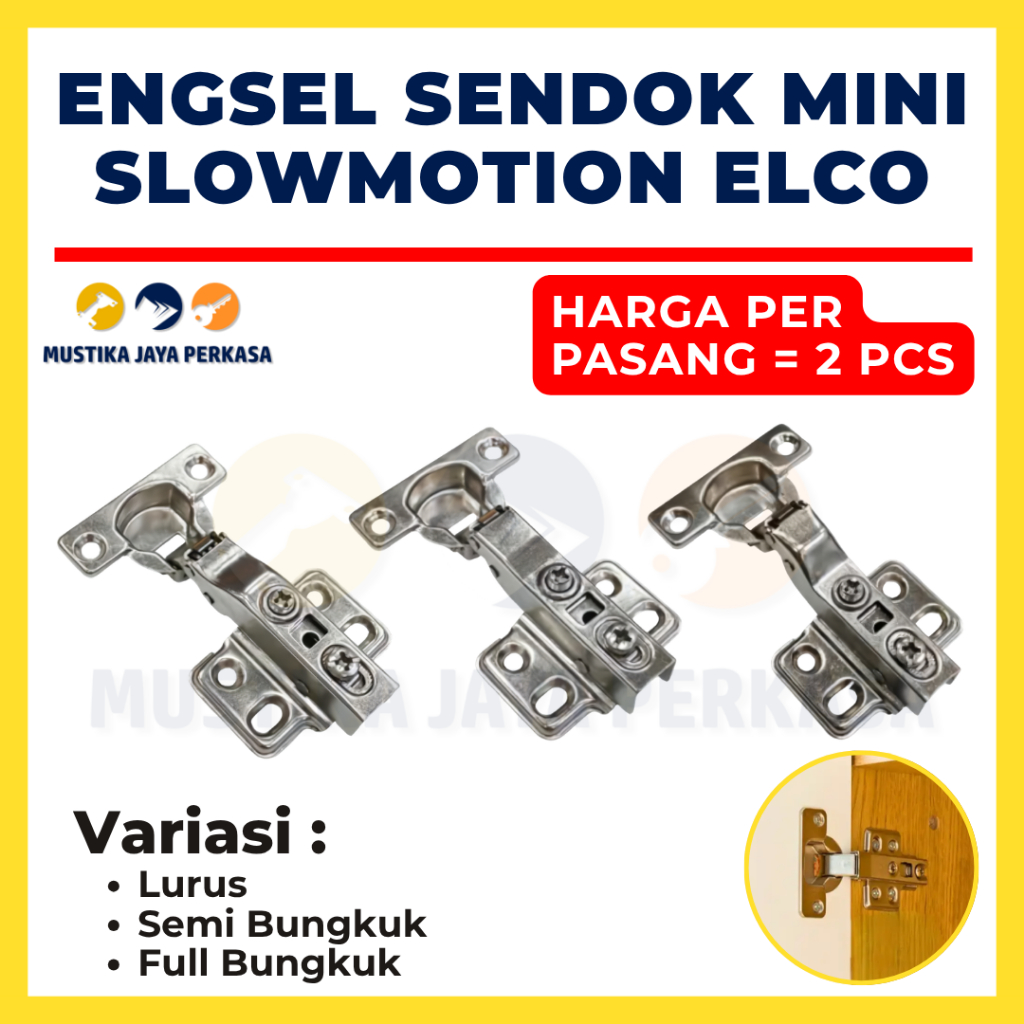 Engsel Sendok Mini ELCO 26 mm SLOW MOTION Lubang 4 Engsel Lemari Kabinet Kitchen Set