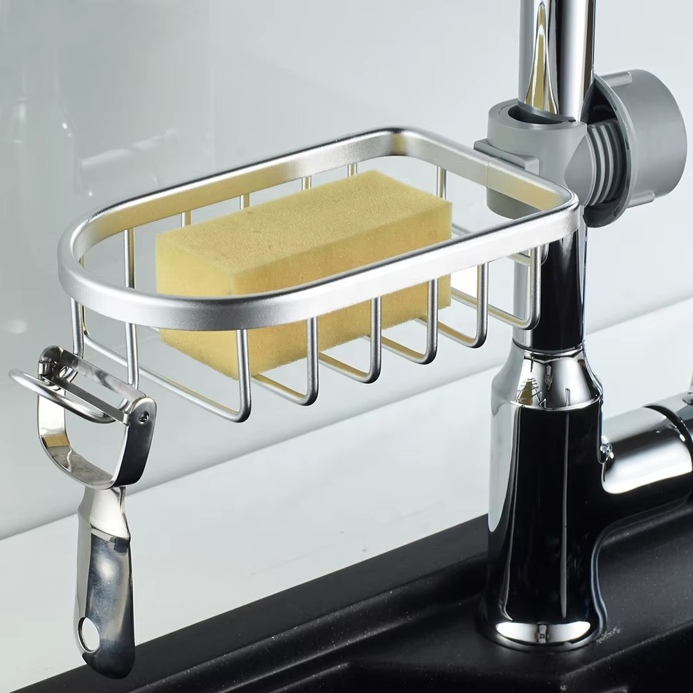Rak Sabun Kamar Mandi Gantung Tiang Shower Organizer Tempat Shampo Alumunium Estetik AntiKarat Tebal