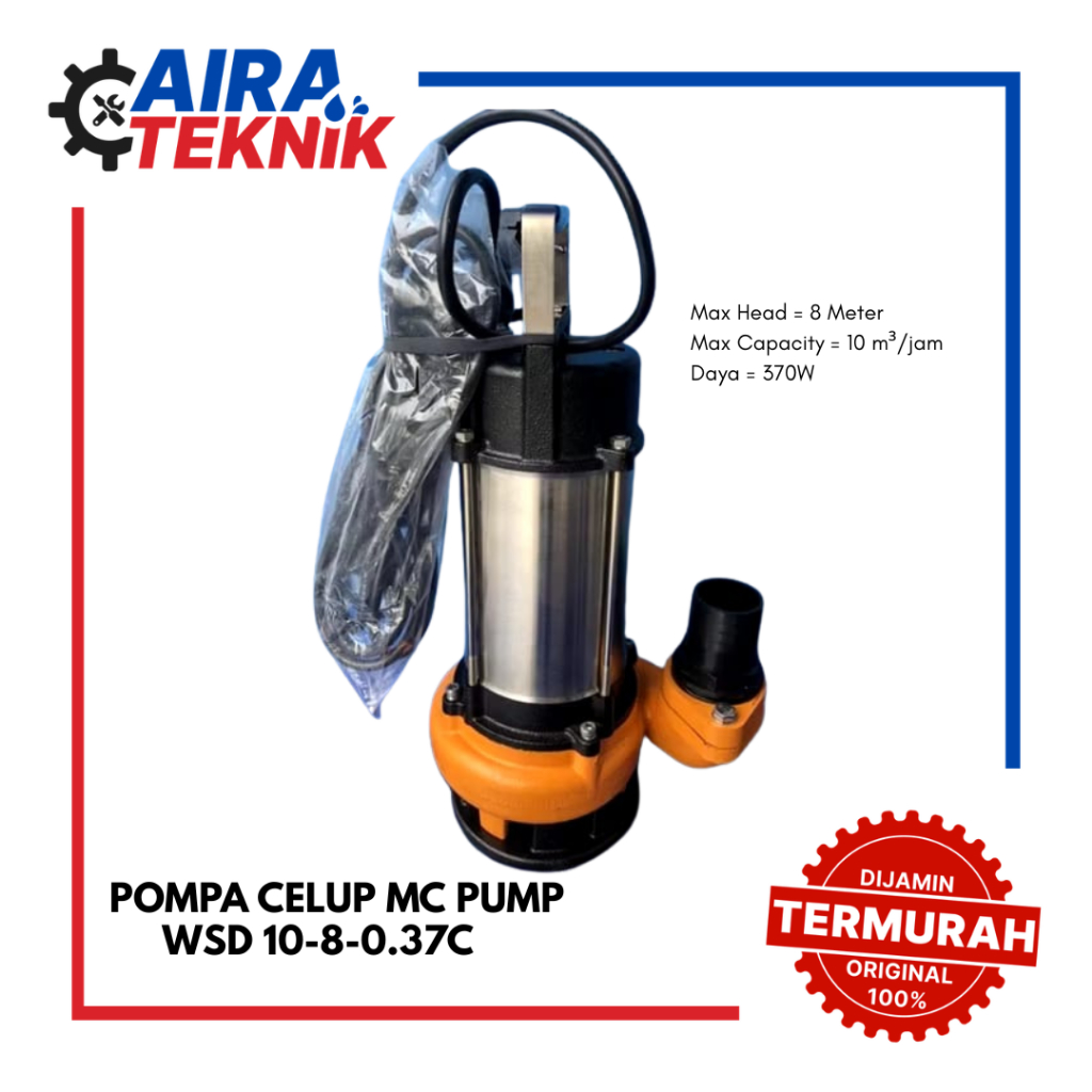 [POMPA CELUP] MC PUMPS WSD 10-8-0.37C untuk air bersih/kotor