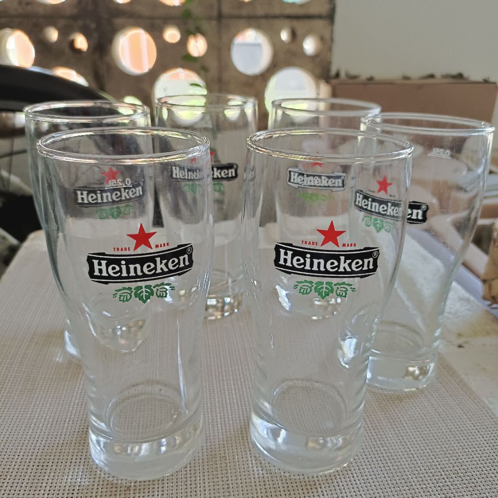 Gelas Beer Bir Glass Heineken 0.25L Versi 15 cm