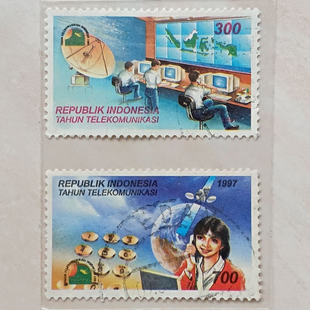 Perangko Prangko Jadul Indonesia 1997 Seri Tahun Telekomunikasi Set Lengkap - YN3336