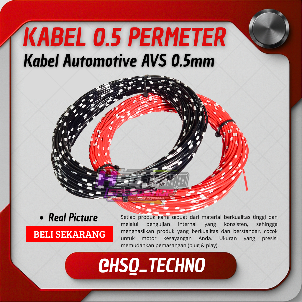 Kabel Bintik AVS 0.5mm Kabel Otomotif Kabel Bodi Motor Mobil Serabut Per Meter