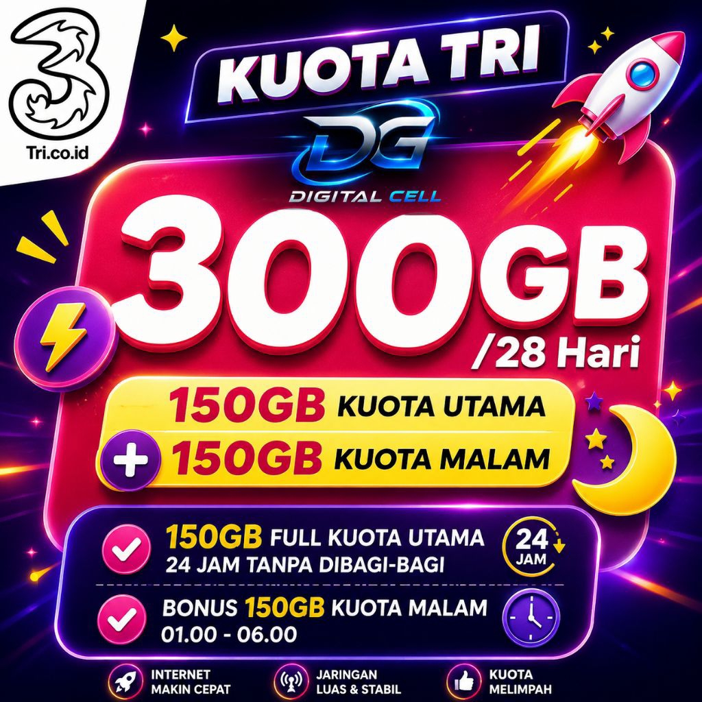 PAKET DATA INDOSAT 300GB FULL 28 HARI
