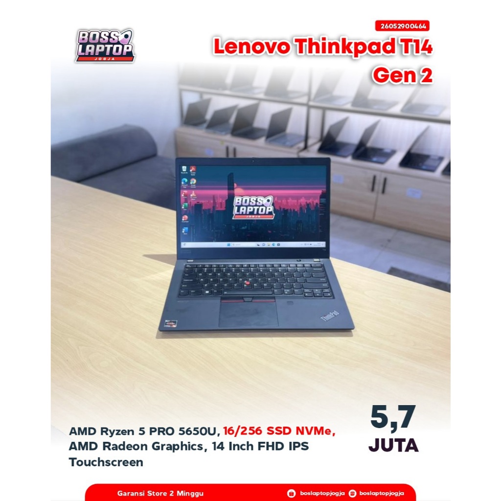 THINKPAD T14 GEN 2 AMD Ryzen 5 pro Ram 16/256 GB (touchscreen)