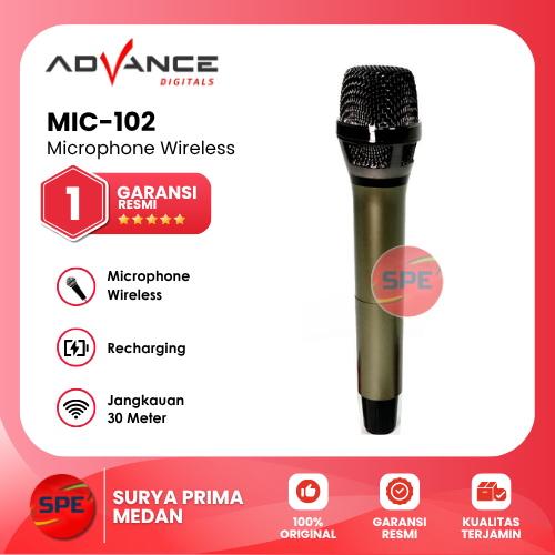 MIC WIRELESS DOUBLE DIGITAL ADVANCE MIC-102 / MIC102 GARANSI RESMI (MEDAN)