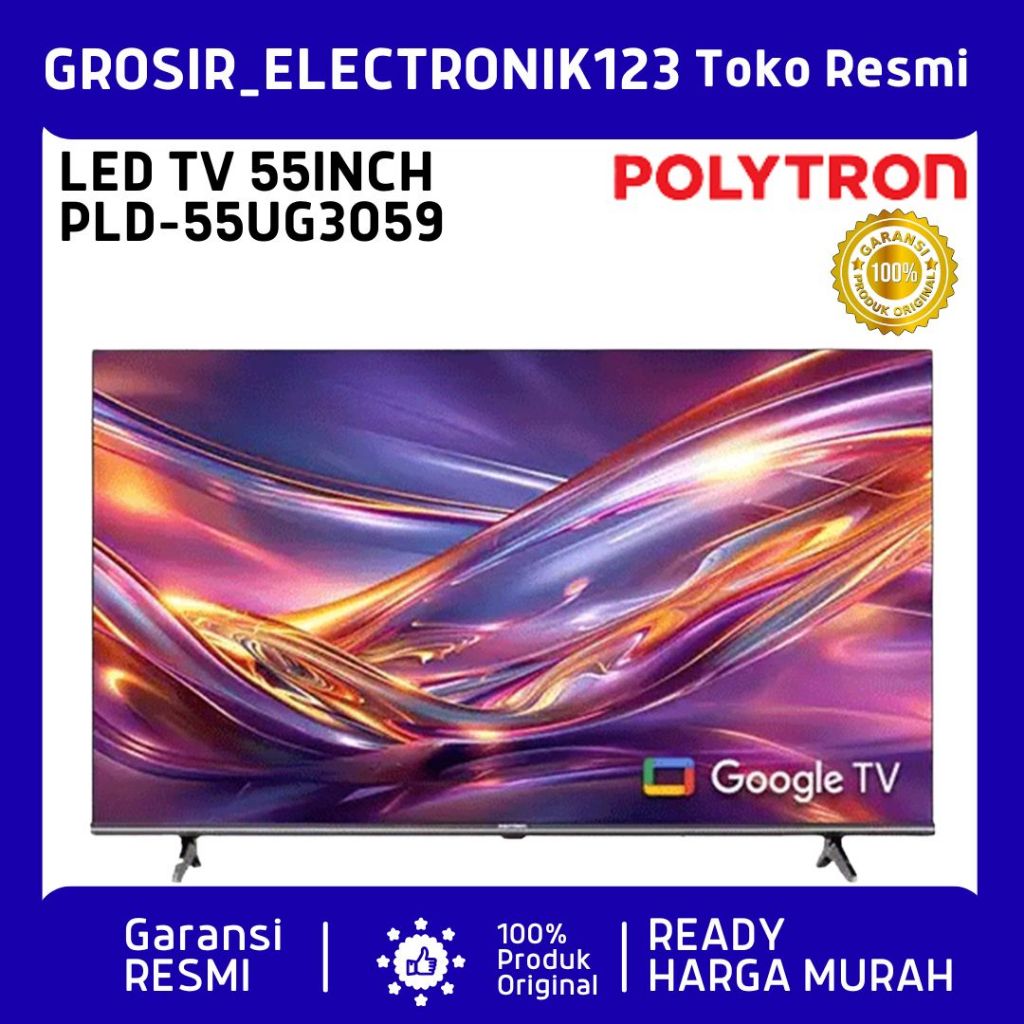 POLYTRON PLD 55UG3059 Google TV 55 inch 4K UHD Smart TV 55" Polytron PLD55UG3059 - 55 Inch