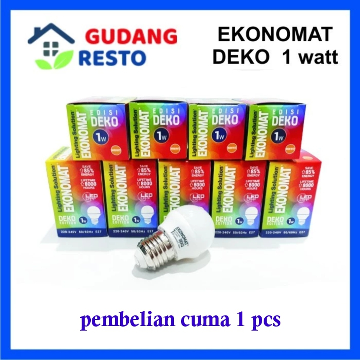 COD Lampu Bohlam LED 1 watt WARM WHITE / DAYLIGHT / PUTIH TERANG bola lampu tidur EKONOMAT DEKO