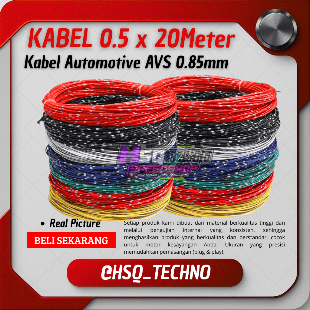 Kabel Bintik AVS 0.5mm x 20m kabel otomotif kabel bodi kabel keliatrikan motor mobil kabel serabut t