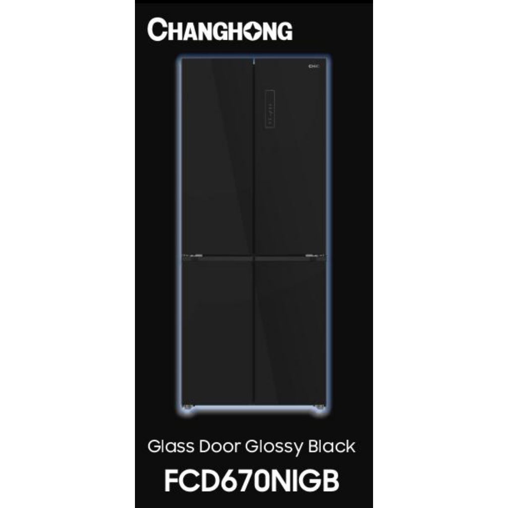 kulkas changhong 4 pintu /kulkas side by side changhong FCD 670NIGB/ kulkas changhong inverter